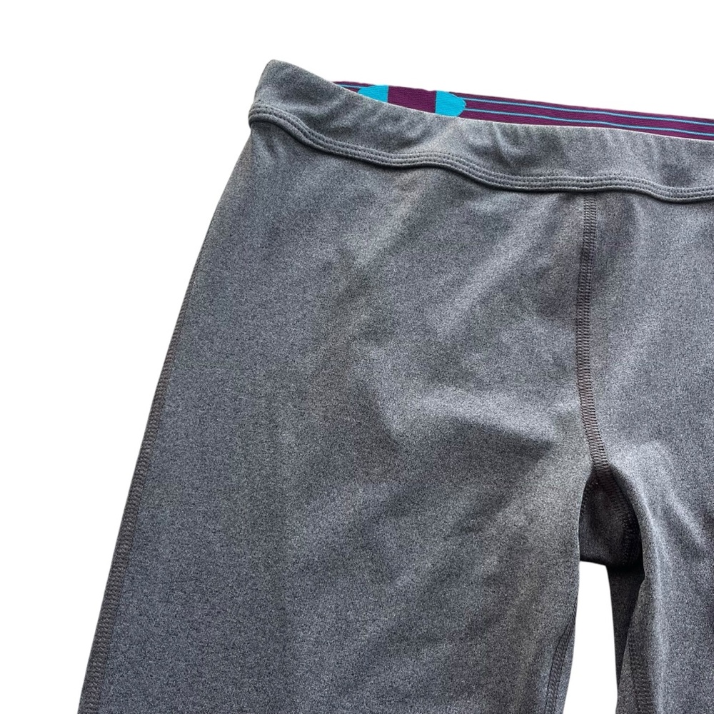 Under Armour Girl’s L Gray Teal Mesh Elastic Waistband Athletic Leggings 1263871 - Picture 7 of 16